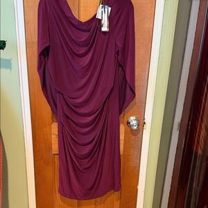 Betsy & Adam Burgundy Dress